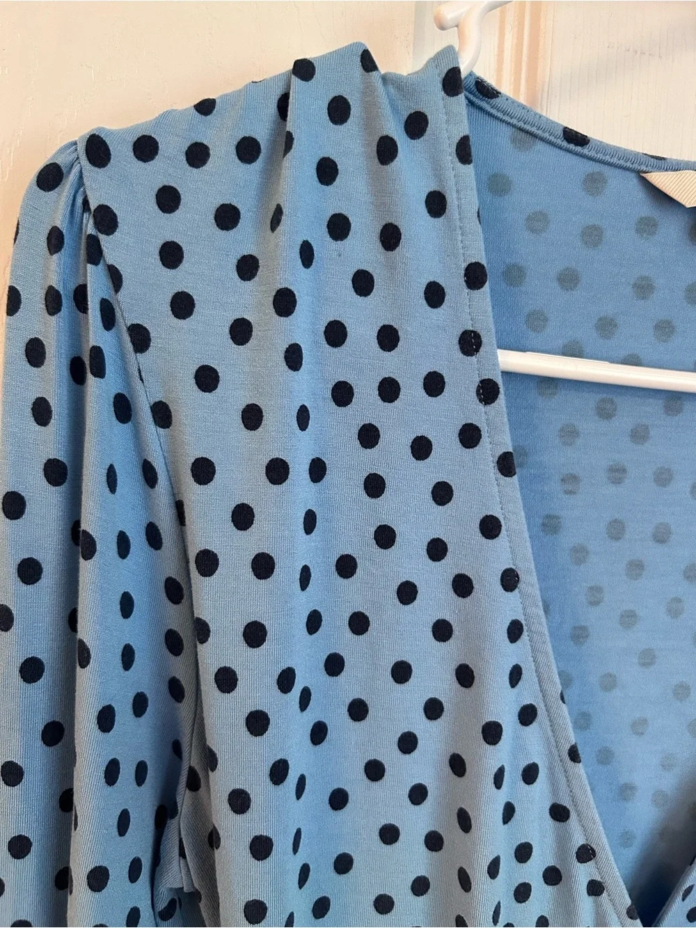 Boden Elodie Faux Wrap Top Long Sleeve Polkadot Womens Size 8